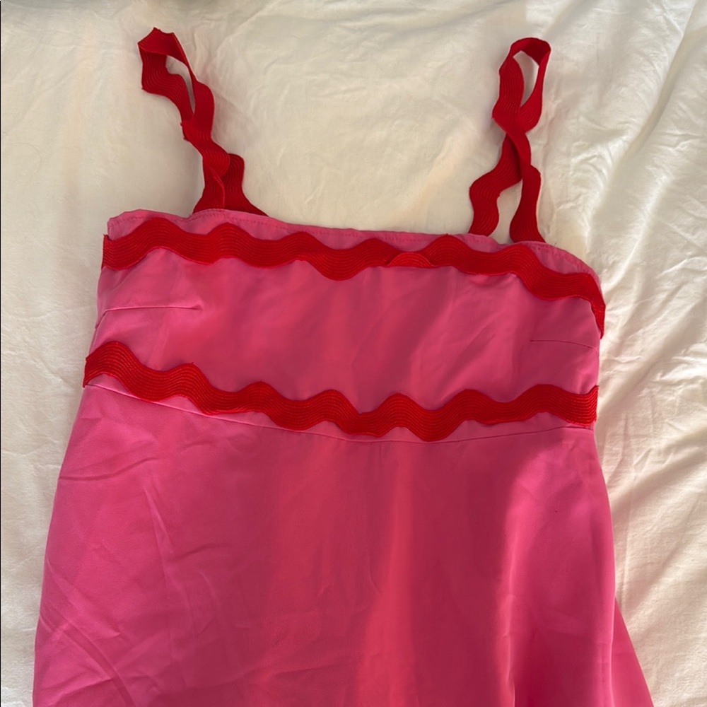 Red and Pink Women's Day Dress